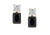 Rectangle Two Tone Black Drop Earrings