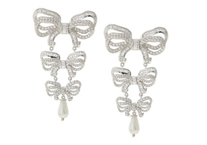 Bow Pearl Chandelier Earrings-1