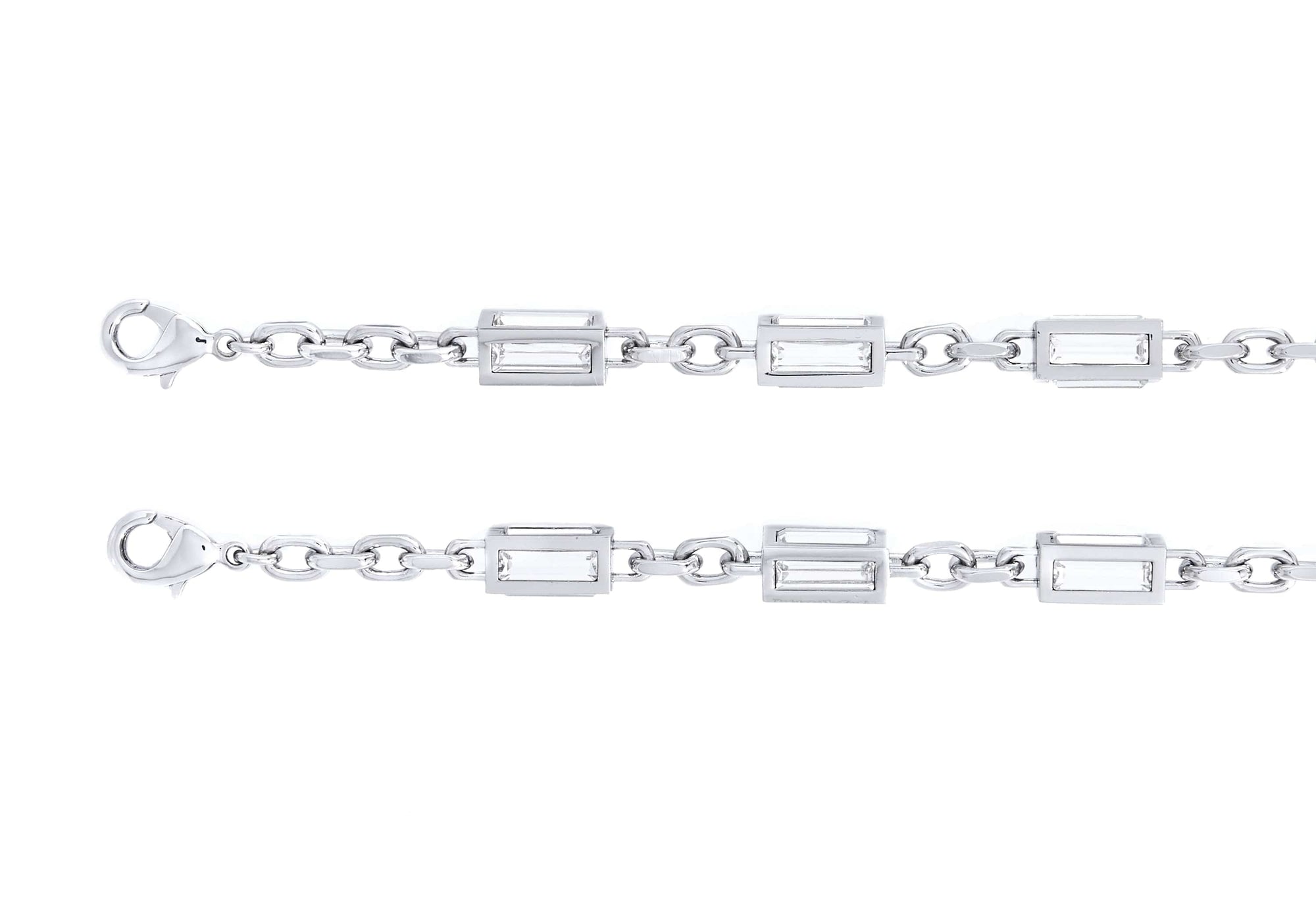 Baguette Crossbody Chain Silver