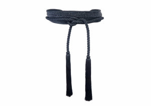 Wrap Corded Cummerbund Belt Black-2
