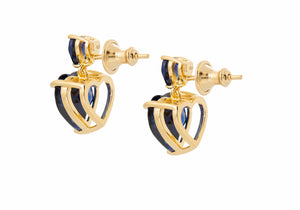 Heart Drop Earrings Blue-3