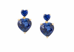 Heart Drop Earrings Blue-1