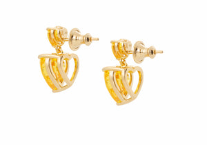 Heart Drop Earrings Yellow-3