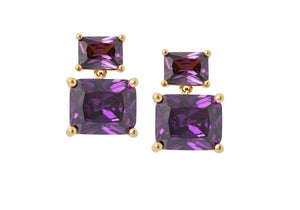 Rectangle Drop Earrings Purple-1
