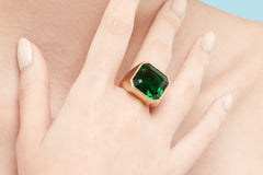 Gem Signet Ring Green