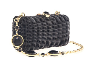 Poppy Basket Semi-Precious Stones Black-2