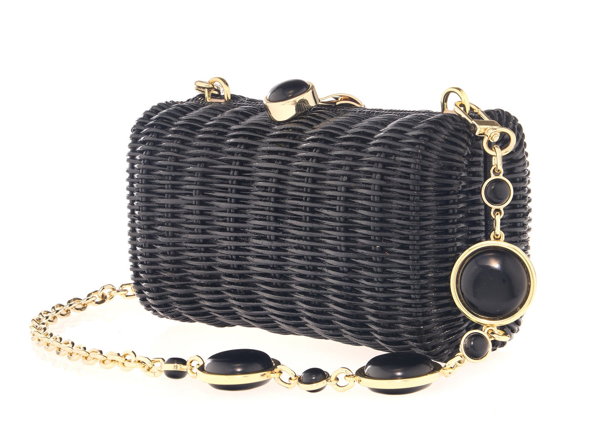 Poppy Basket Semi-Precious Stones Black