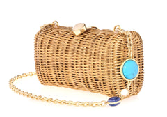 Poppy Basket Semi-Precious Stones Champagne