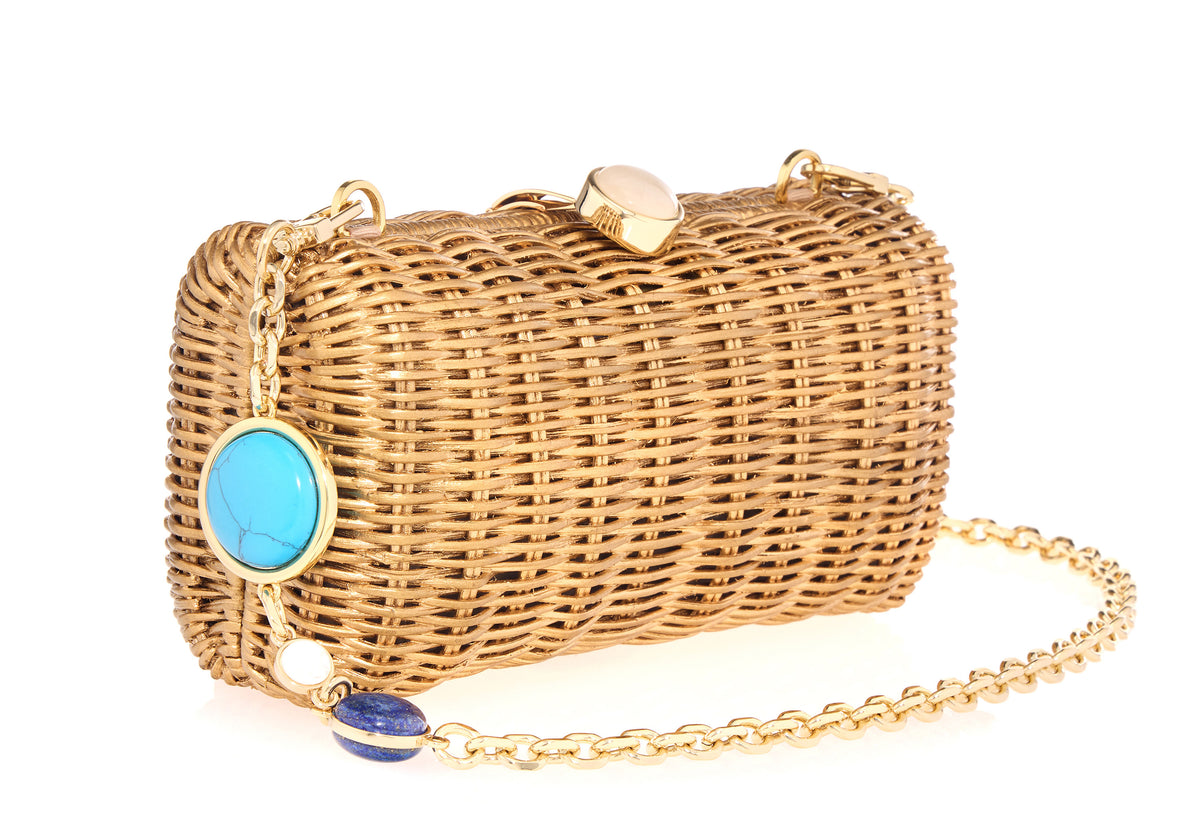Poppy Basket Semi-Precious Stones Champagne