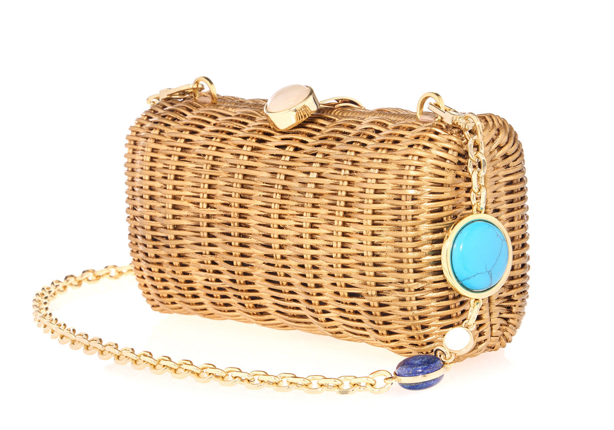 Poppy Basket Semi-Precious Stones Champagne