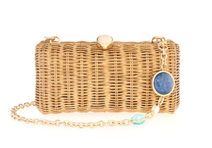 Poppy Basket Semi-Precious Stones Champagne-1