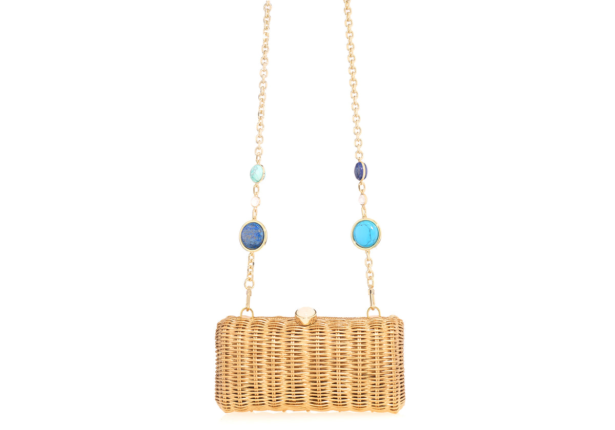 Poppy Basket Semi-Precious Stones Champagne