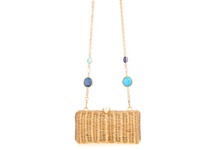 Poppy Basket Semi-Precious Stones Champagne-4