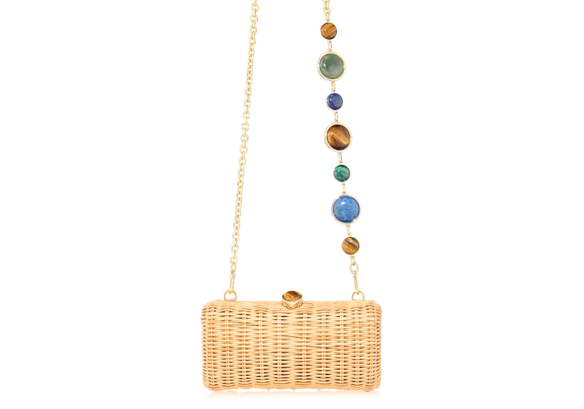 Poppy Basket Semi-Precious Stones Natural