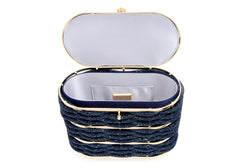 Willow Crystal Woven Top Handle Navy