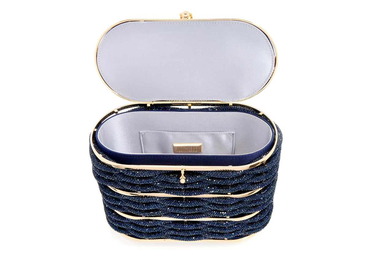 Willow Crystal Woven Top Handle Navy