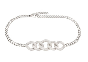 Fancy Curb Link Belt Pave Silver-2