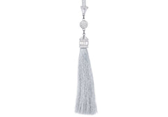 Crystal Tassel Belt Silver