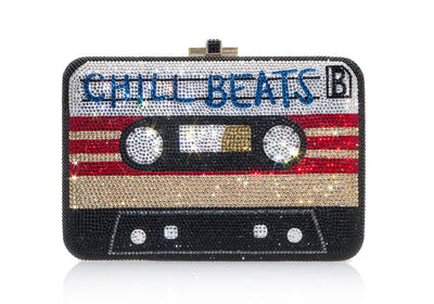 Bespoke Party Mix Slim Slide crystal clutch monogram personalization example