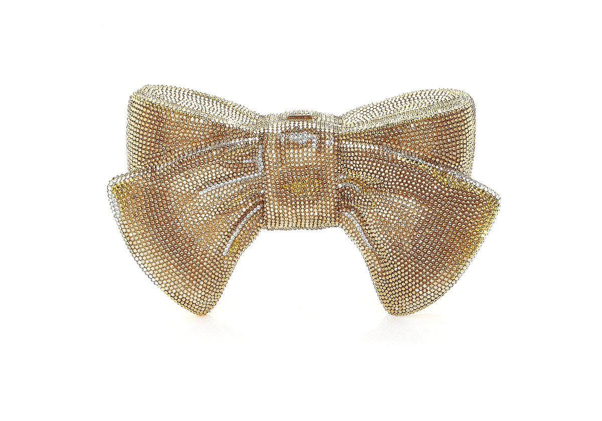 Just For You Bow Gold Designer Clutch