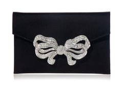 Satin Bow Envelope Black