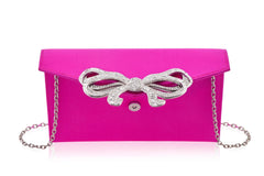 Satin Bow Envelope Fuchsia