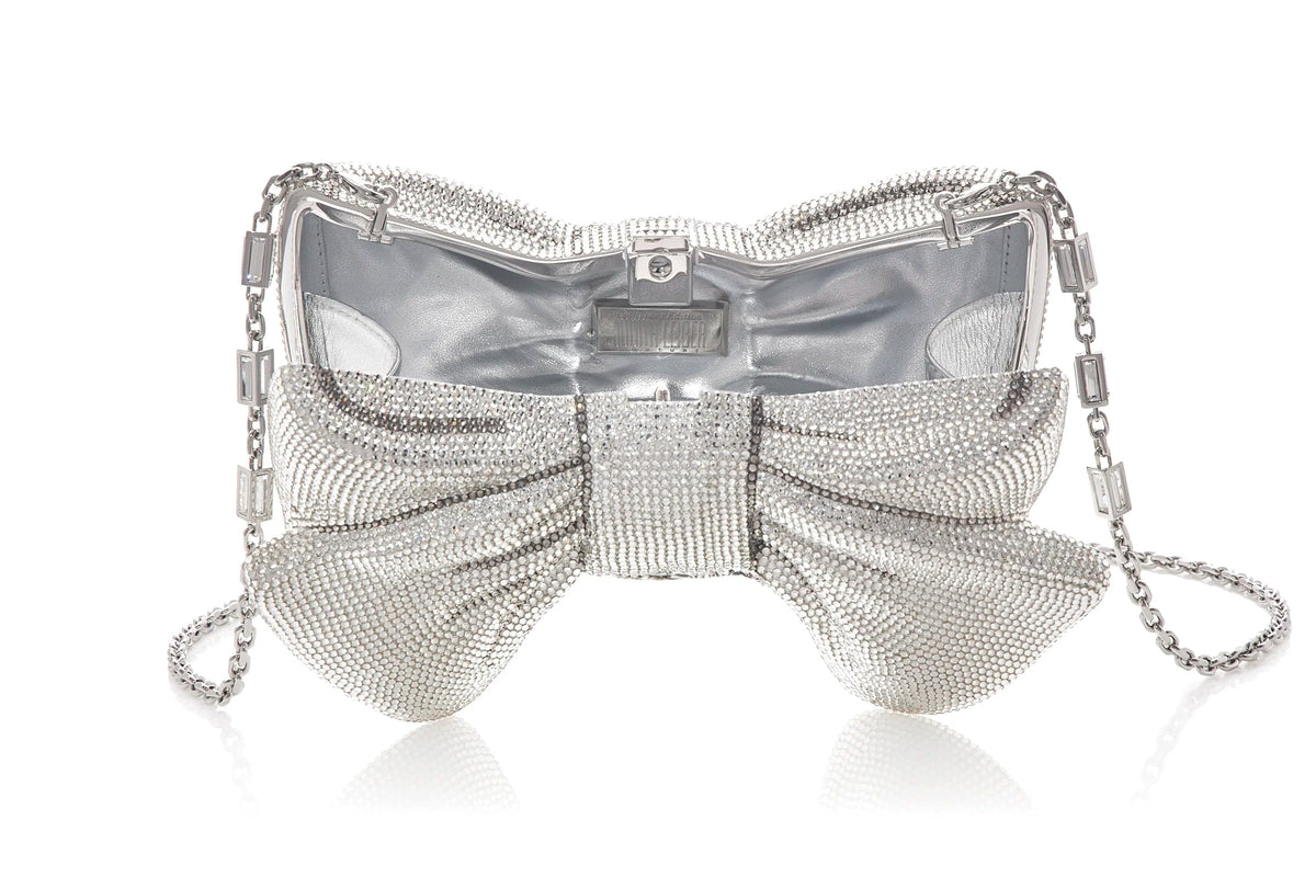 Just For You Bow Silver Designer Handbag
