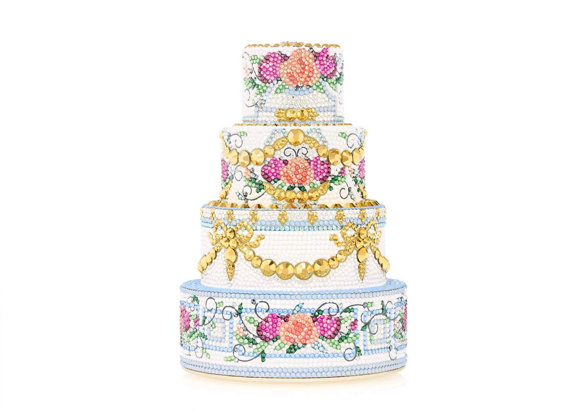 Tiered Cake Tie The Knot crystal clutch front view