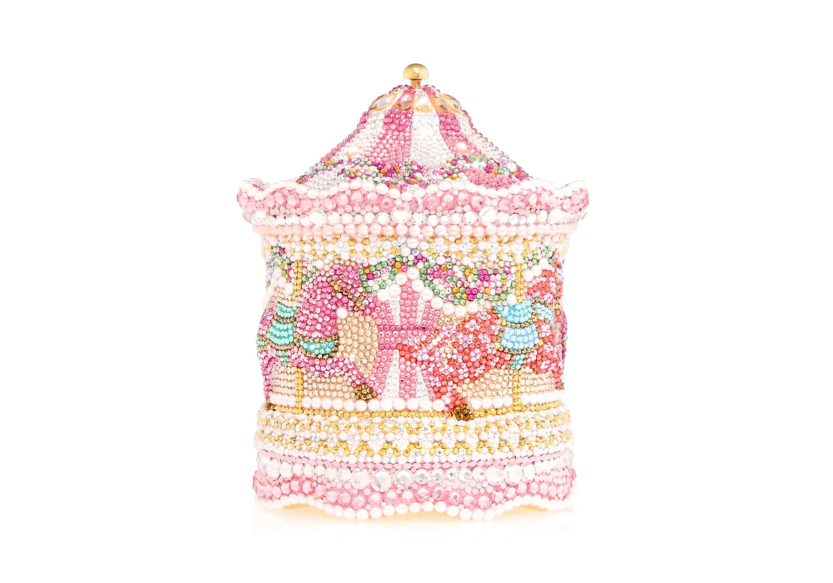 Pink Ponies Carousel crystal clutch alternate view