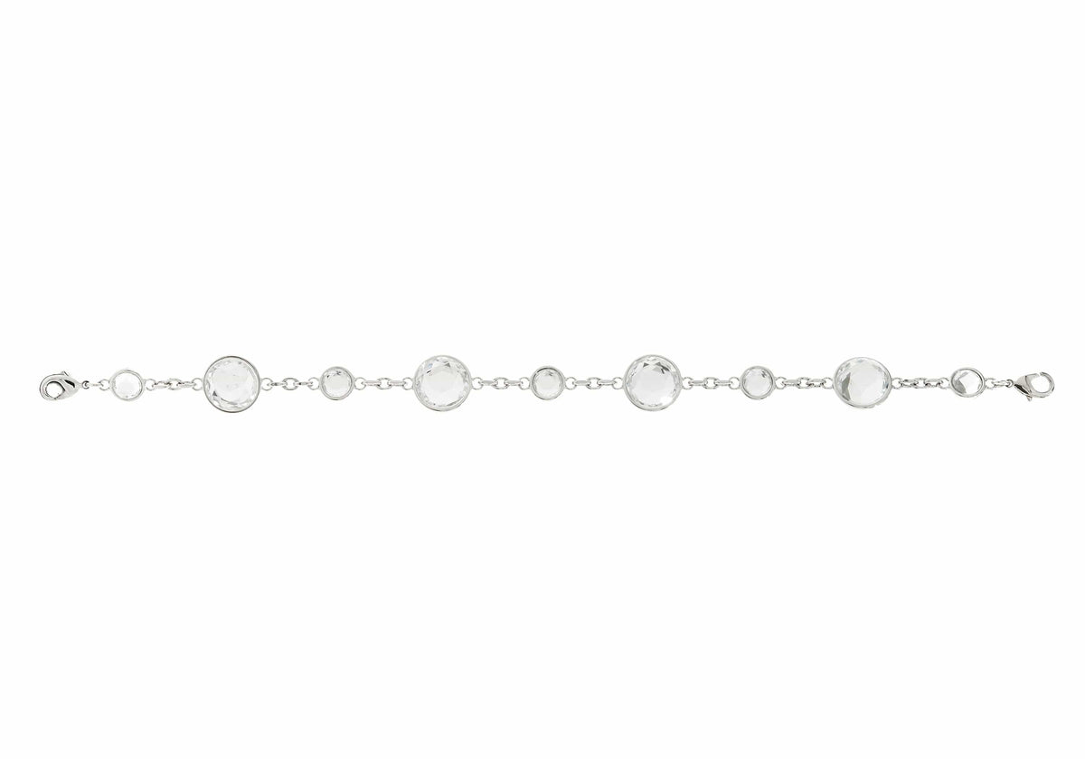 Round Jeweled Chain Silver