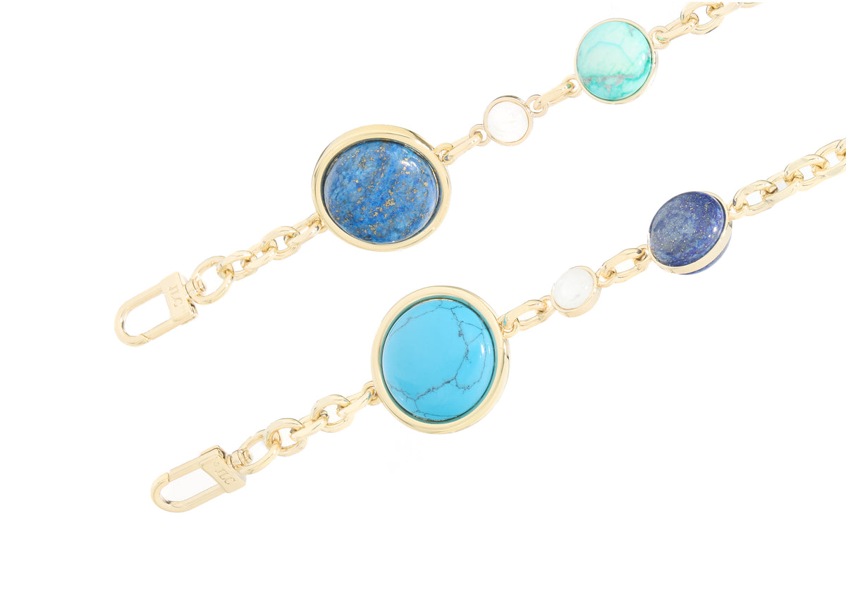 Poppy Basket Semi-Precious Stones Champagne