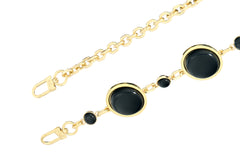 Isla Wicker Basket Semi-Precious Stones Black