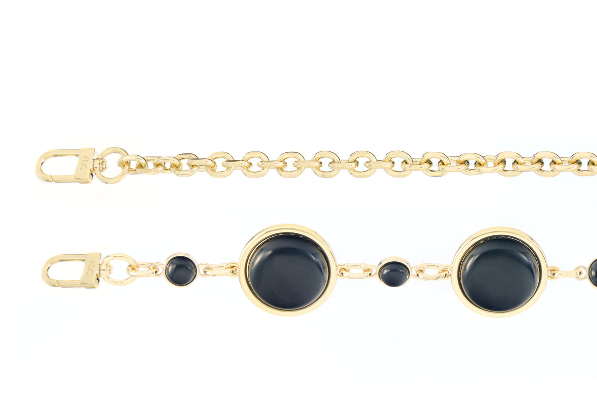 Isla Wicker Basket Semi-Precious Stones Black