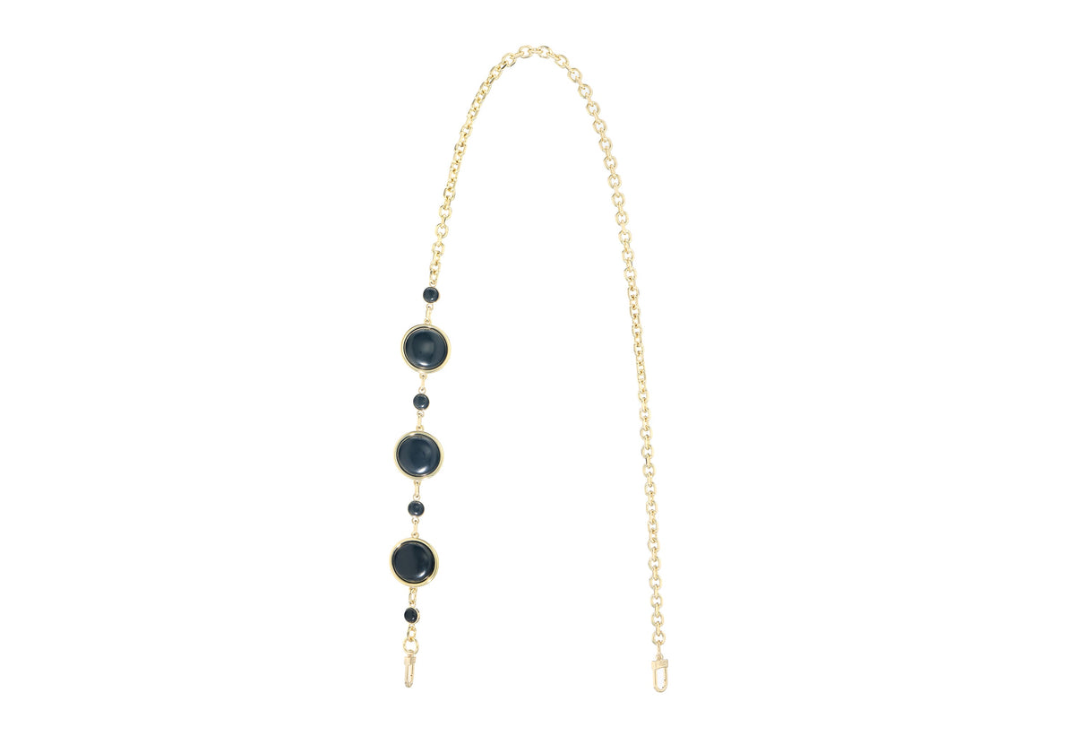 Isla Wicker Basket Semi-Precious Stones Black