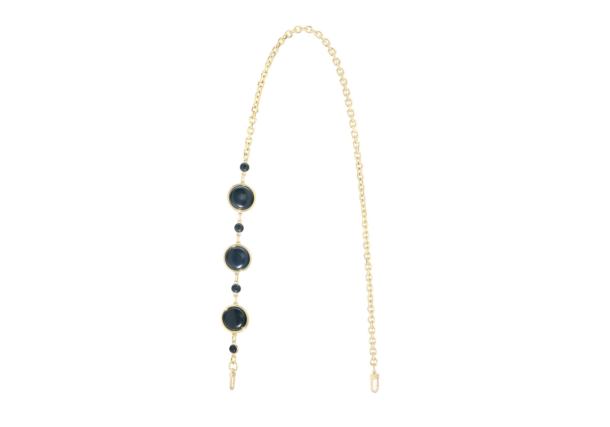 Poppy Basket Semi-Precious Stones Black