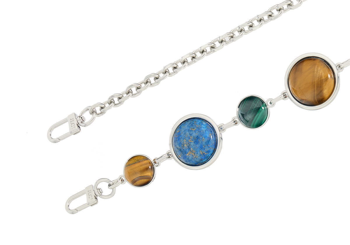 Poppy Basket Semi-Precious Stones Brown
