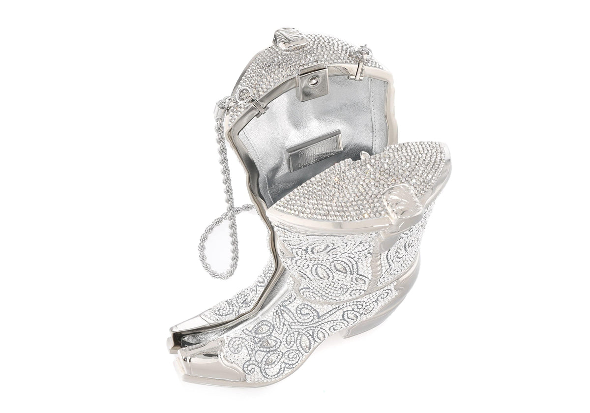 Cowboy Boot Austin Silver Purse