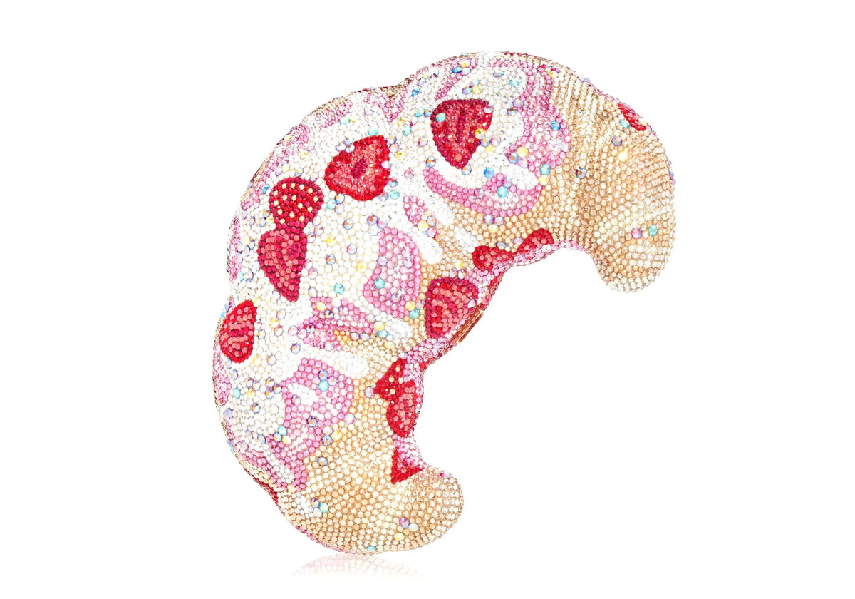 Croissant Indulgence crystal clutch additional front view
