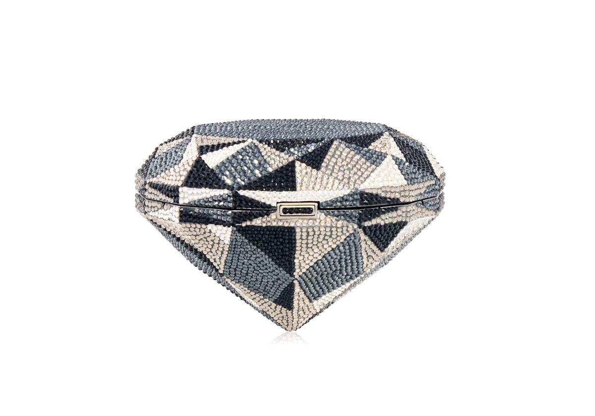 Diamond Black crystal clutch front view