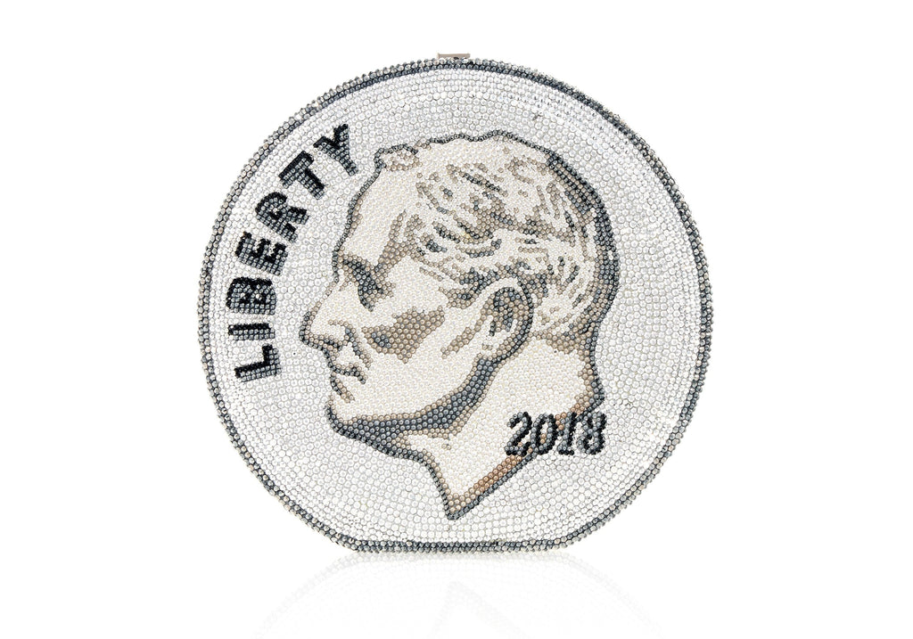 Sliver Dime Crystal Novelty Bag | Judith Leiber