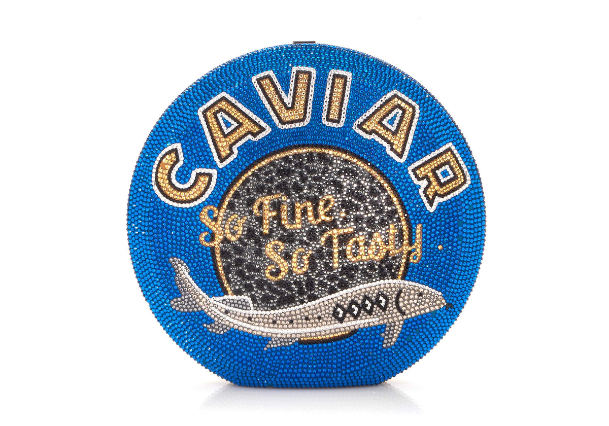 Caviar Tin crystal clutch front view