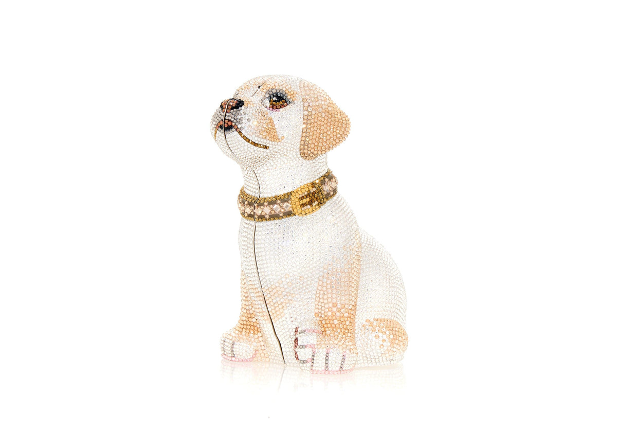 NEW Judith Leiber Marley Labrador Dog Swarovski 24k Gold 2024 Plated Silver Charm