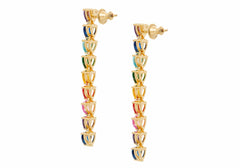 Rainbow Heart Drop Earrings