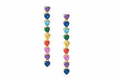 Rainbow Heart Drop Earrings