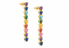 Rainbow Heart Drop Earrings