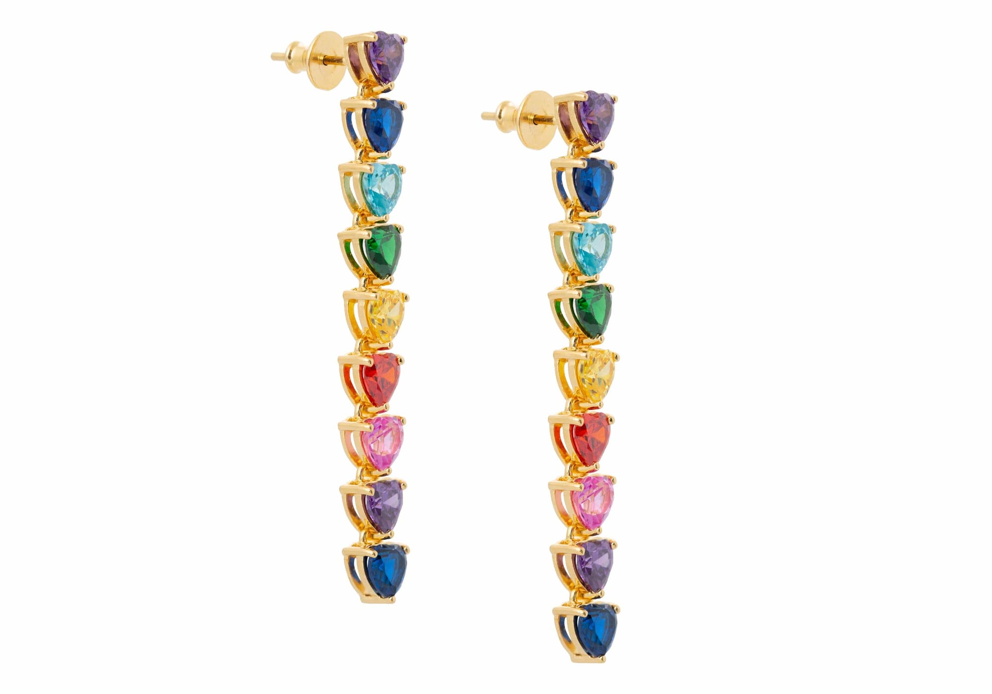 Rainbow Heart Drop Earrings