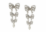 Bow Pearl Chandelier Earrings