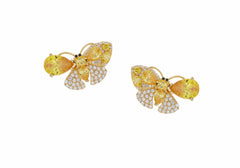 Butterfly Stud Earrings Yellow