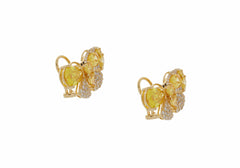 Butterfly Stud Earrings Yellow