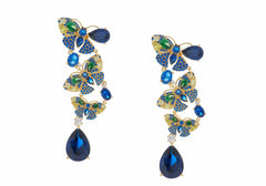 Butterfly Chandelier Earrings Blue